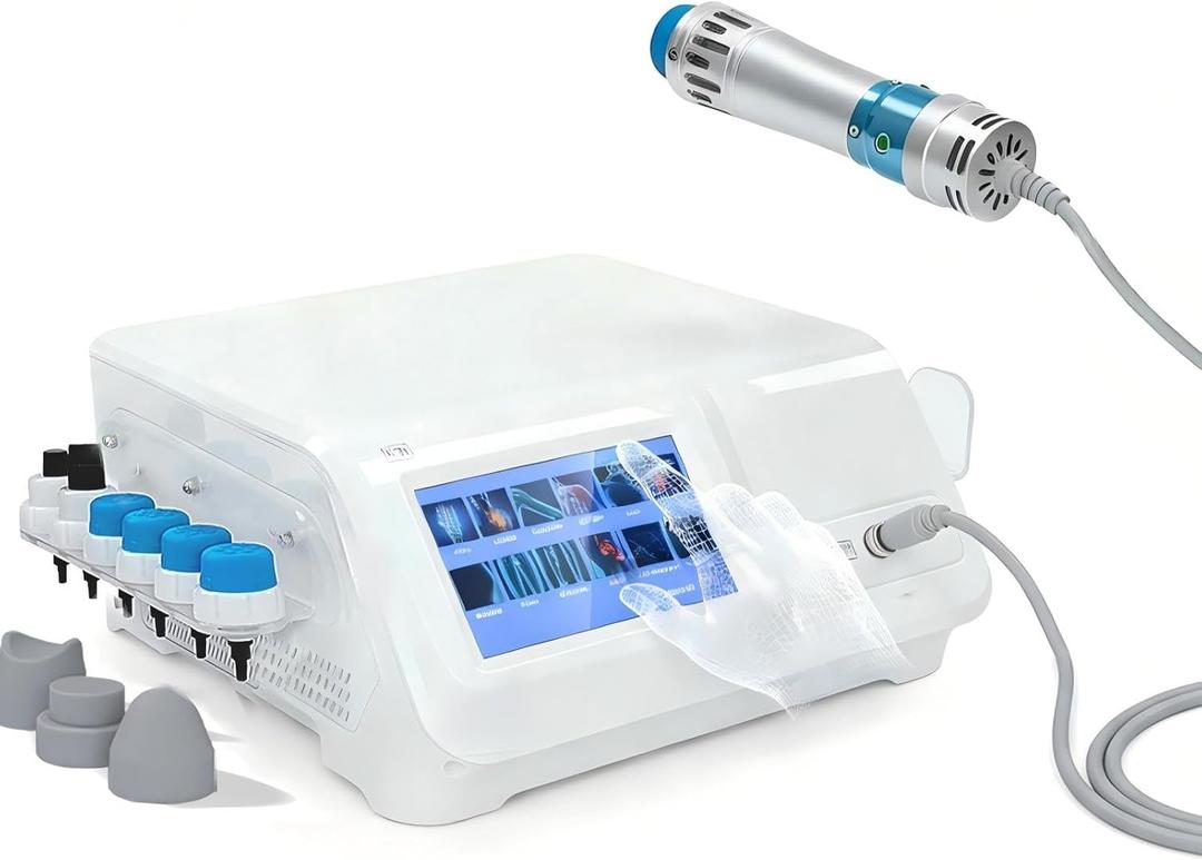 Shockwave Therapy Machine for Muscle Relief  Non-Invasive Massager for Back, Waist, Legs & Joint Discomfort  Deep Tissue Relaxation with 7 Heads & Smart Touchscreen