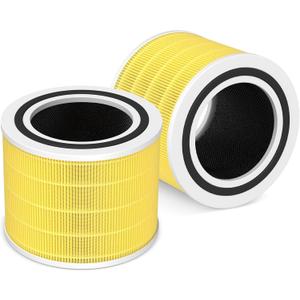2 Pack Core 200S Replacement Filter, Compatible with LEVOIT Core 200S Core 200S-P Smart WiFi Air Purifier, Compare Part# Core 200S-RF, Core 200S-P, Yellow
