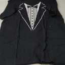 Tuxedo Shirts for Men Novelty Graphic Funny Formal Classic Black White Tux Print Casual Wedding Bachelor Prom T-Shirt (Large)