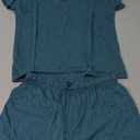 Ekouaer Women's Pajama Set Ruffle Sleeves Top and Short Soft 2 Piece Loungewear Set, Small