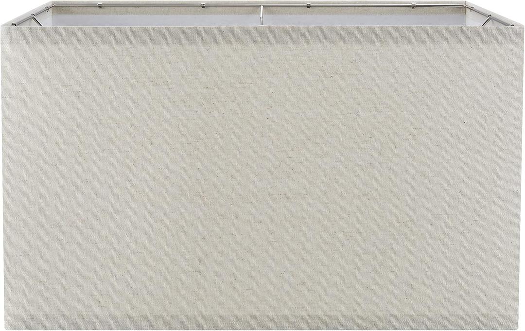 Aspen Creative 38751, Contemporary Design Collapsible Rectangular Spider Shade, (17+11)" Top x (17+11)" Bottom x 10" Height, Oatmeal Linen