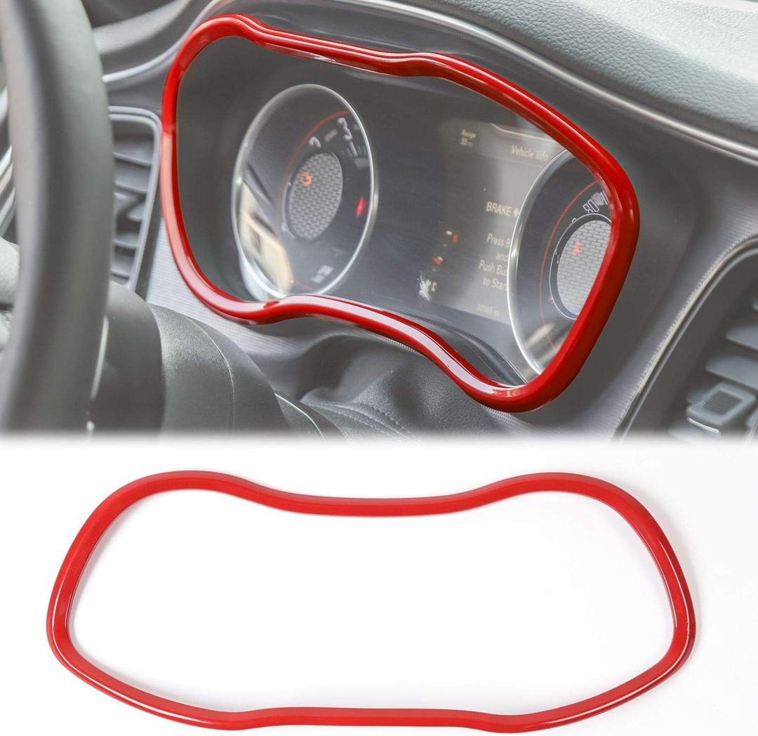 Voodonala for Challenger Dash Trim Dashboard Decoration Red Accessories for Dodge Challenger 2015 up (Red)