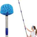 Cobweb Duster with Extension Pole, 6FT Adjustable Stainless Steel Handle & 360° Flexible Duster Head, Lightweight Washable Web Brush for High Ceiling  Indoor Outdoor Use