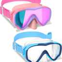 Kids Swim Goggles with Fabric Strap for Kids 3-15, Leak Proof Swimming Goggles Nose Cover 180 Clear View