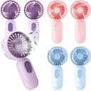 Mini Portable Fan Bulk Cute Handheld Lightweight Small Little Personal Hand Eyelash Fan 3 Speeds USB Rechargeable for Women Men Indoor Outdoor Makeup Travel Camping(Blue, Pink, Purple, White, Black)