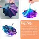 4 x 2026 New 3D Printed Expanded Sensory Fidget Star, Shaped Fidget Tools for Desktop Decompression, Stress Relief Whirling Spiral (Blue - Green - Purple)