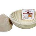 Saint Germain Bakery Premium Round Bread Banneton Basket with Liner - Perfect Brotform Proofing Basket for Making Beautiful Bread (9 inch)