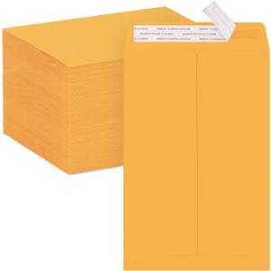 ACSTEP 100Pack Manilla Envelopes 6 x 9 Brown Kraft Catalog Envelopes Self Seal for Mailing