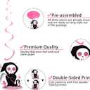 3 x 24pc Pink Halloween Party Hanging Swirls Decorations - Cute Ghost Pumpkin Ceiling Streamers for Themed Party