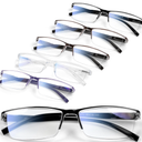 6 pack Executive Style Reading Glasses Men - Durable Readers with 99% Blue Light Blocking - Comfortable Fit with TR90 Frames, Color: Color Mix 1, +1.5