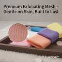 ARCH&M Exfoliating Washcloth Body Scrubber - 35-Inch Japanese & Korean-Style Back Scrubber Towel for Daily Use in Shower, Textured Poly Nylon Body Washcloth for Smoother-Looking Skin, Quick-Dry 3 Pack