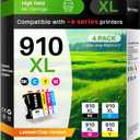910XL Ink for 910XL Ink Cartridges Combo Pack Replacement Work with OfficeJet 8015e 8022e 8010 8022 OfficeJet Pro 8025e 8028e 8035e 8020 8025 8028 8030 8035 Printers 4 Pack (Black Cyan Magenta Yellow) (910XL-4P)