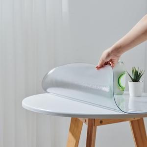 Leffora Frosted Round Table Cover Protector 39 Inch, 2.0mm Vinyl Desk Cover