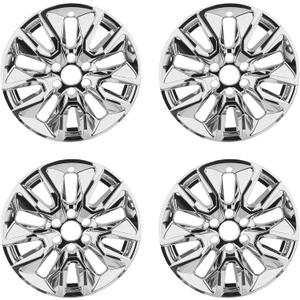 Wheel Skins Compatible with Chevy Silverado 1500; Tahoe; Suburban 2019-2024; 20 inch Premium Wheel Covers; Set of 4 Packs (Chrome)