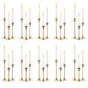 Nuptio Candlestick Holders Taper Candle Holder 10 Sets(30 Pcs) Gold Candle Sticks Holder Metal Candle Holders for Tapered Candles Table Centerpiece for Wedding Candlelight Dinner Birthday Decor