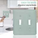 Light Switch Cover Metal Wall Plate Ash Gray,Glossy Finish,Unbreakable Zinc Alloy,2-Gang 5''x4.5'' (Gray, Double Toggle)