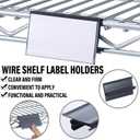 Kathfly 100 Pcs Wire Shelf Label Holders Compatible with Metro 1-1/4in Shelves, Plastic Wire Rack Label Holder 3 l x 1.25 H Price Tag Shelf Clips On, Black
