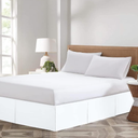 Comfort Beddings Magic Bed Skirt Queen 12 Inch Drop Bed Skirt 100% Cotton Blend No Mattress Lifter Wrap Around Bed Skirt with Non Split Corners - White