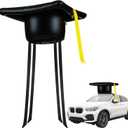 20 Inch Large Inflatable Graduation Cap Car Decoration Class of 2026 Golf Cart Graduation Cap PVC Blow up Decor for Car Roof High School Collage Party Favor Grad Parade(Black)