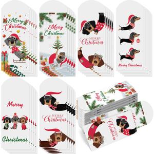 2 x Harloon 30 Pcs Christmas Dachshund Money holder Dachshund card Dog Cash Card Holders Gift Envelops Money Christmas Cards for Xmas Party Supplies Holiday Gift Giving Ideas (3.5 x 7.3)