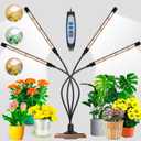 Garpsen Grow Light, 4 Arms 80 LED Sunlike Full Spectrum Plant Lights Indoor with 6/12/16H Auto Timer, 5 Dimmable Levels & 3 Color Grow Lamp for Greenhouse Hydroponics Succulent