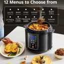 COMFEE 12-in-1 Electric Pressure Cooker, Instant Multi, Non-Stick Pot, Yogurt Maker, Rice Cooker, Slow, Sauté Steamer, Pressure Cooker 6 Quart Black