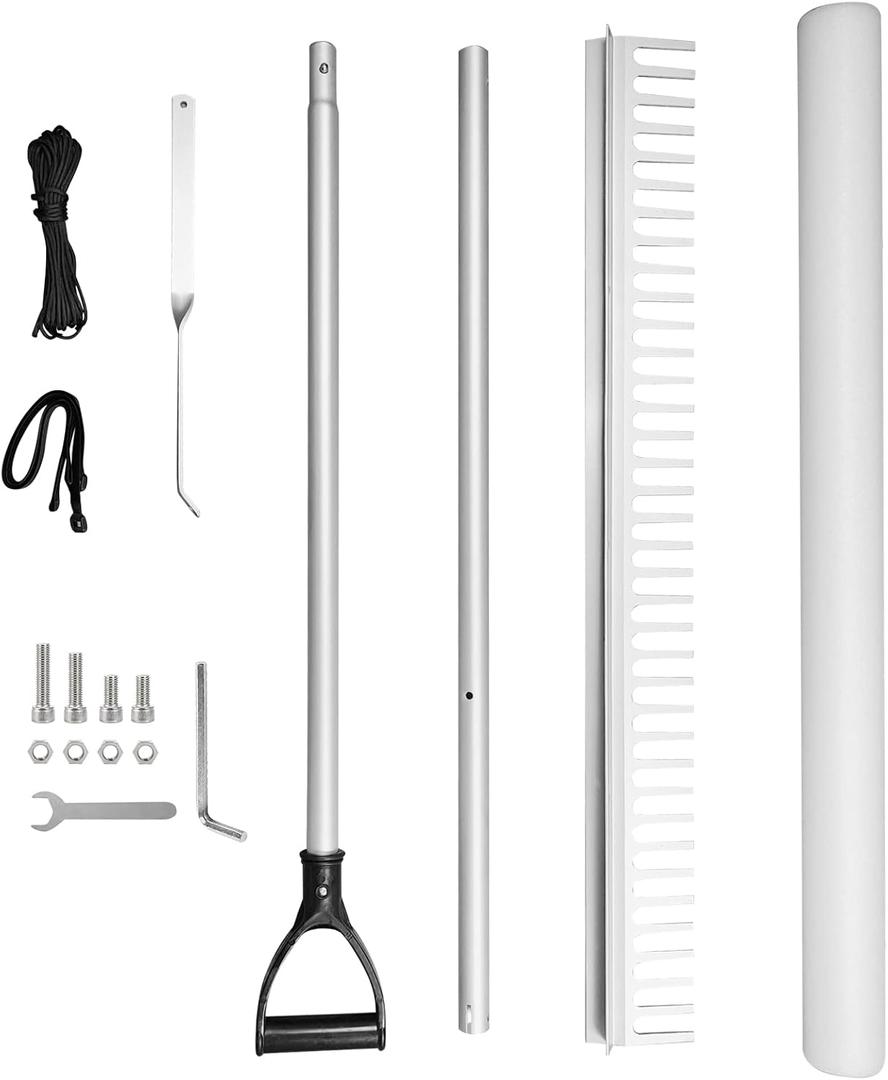 Floating Weed Lake Rake,Multifunctional Lake Weed Rake, Ponds Weed Rake, Aluminum Rake Designed for Cleaning up Pond muck,Leaves,Algae,weed-36 (Orange Pond Rake)