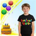 Super Soft Birthday Boy Short Sleeve T-Shirt Gifts for Boys Birthday Party. 140 Size