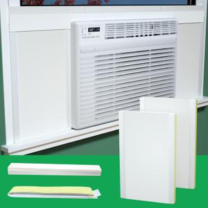 Window Air Conditioner,Side Insulated Foam Panel, Summer/Winter Heat and Draft Insulating,Full Surround Insulation Panels Window Seal with 4 pressure strips 2PIC Thickness 0.79in