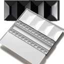 MEEDEN Empty Watercolor Tin Palette: Travel Water Color Paint Palette with 24 Half Pans - Portable Enamel Watercolour Box with Mixing Tray lid Black