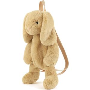 Cute Plush Backpack Cute Animal Backpack Rabbit Backpack Bags with Adjustable Straps (Khaki)