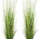 Jexine 2 Pcs 5 ft Tall Artificial Grass Plant Potted Artificial Greenery Floor Plants Faux Pampas Grass Tall in Pot for Housewarming Gift House Garden Bathroom Lobby Outdoor Decoration