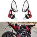 Red Motorcycle Bar End Mirrors Rear View CNC Compatible with Honda GROM MSX125 CB500F Kawasaki Z125 Z650 Z750 Z800 Z900 ER6N ER6F