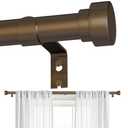 DMDG Bronze Curtain Rods for Windows 32 to 150 Inch, Heavy Duty Curtain Rod Adjustable Length, 1 Inch Diameter Modern Decorative Curtains Rods(Bronze,32-150")