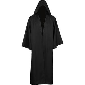 Golden Service Adult Halloween Costume Tunic Hoodies Robe Cosplay Capes (Small, Black)