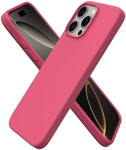 ORNARTO Compatible with iPhone 16 Pro Max Case 6.9", Slim Liquid Silicone 3 Layers Soft Gel Rubber Shockproof Protective Case with Anti-Scratch Microfiber Lining-Desert Rose