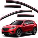 Lightronic Extra Durable Clip-on in-Channel Auto Vent Window Visor, Fits 2013-2016 Mazda CX-5, UV Protection Rain Guard, Original Wind Deflector, No-Drill Easy Install, Dark Smoke, 4-Pcs