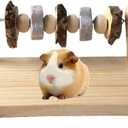 kathson Hamster Wood ledges Platform, Wooden Chinchilla Ledges Platform with Lava Ledge Blocks Chew Toys Pet Cage Resting Wooden Shelf Chinchilla Cage Accessories for Hamster Guinea-Pigs Mouse (12.6x5.5x2.7 in,Style A)