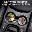 30Pcs Sublimation Blank Car Coasters,2.75inch/7mm Water Absorbent Ceramic Blank Thick Round with Finger Grooves for Easy Removal,Suitable for Sublimation DIY Crafts Painting Heat Transfer Car Coasters