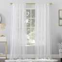 No. 918 Mallory Sheer Voile Rod Pocket Curtain Panel, 59" x 84", White