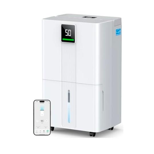 Dehumidifier with Drain Hose for Home Smart Compressor Dehumidifier with Drain Hose, Intelligent Humidistat, for Basement, bedroom, Home, Bathroom