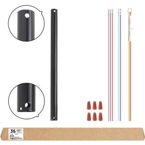 Minislak 36 inch Ceiling Fan Downrod,36" Height Ceiling Fan included 9 Extension Wire for Wide Range of Fans Downrod, Unthreaded,Dia 1.02'',Black