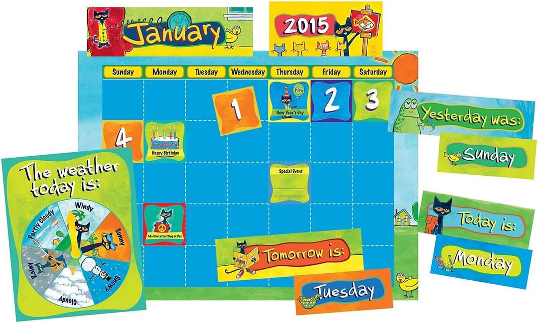 Edupress Pete the Cat Calendar Kit (EP62388), 23.8" x 17.5"