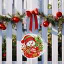 Eiflow Glass Diamond Art Hanging Kit for Adults Christmas, DIY Stained Glass Diamonds Painting Door Hanging Board Kit, Crystal Diamond Art Painting Pendant Ornament Full Drill (Snowman)