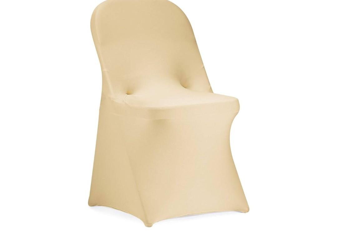 Peomeise Stretch Spandex Folding Chair Cover for Wedding Party Dining Banquet Event (Champagne)