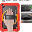 SEYMAC stock Case for Samsung Galaxy Tab A11+ Plus/A9+ Plus 11'', Full-Body Drop Protection Case with Screen Protector Pencil Holder [360° Rotating Hand Strap] &Stand, Red+Black