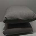 4TH Emotion Outdoor Waterproof Throw Pillow Covers Garden Cushion Case for Patio Couch Sofa Polyester Home Decoration Pack of 2, 16 X 16 Inches Carbon Black