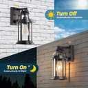 OKELI Dusk to Dawn Outdoor Wall Lights, Waterproof Lighting Fixtures Rustic Farmhouse Wall Lanterns with Clear Glass Shades Anti-Rust Outside Lights for Garage Patio Porch(Brown, 2 Pack)