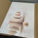 White Zen Stones framed canvas wall art Spa Bathroom Wall Decor 16x24inches, Stacked Pebble 02