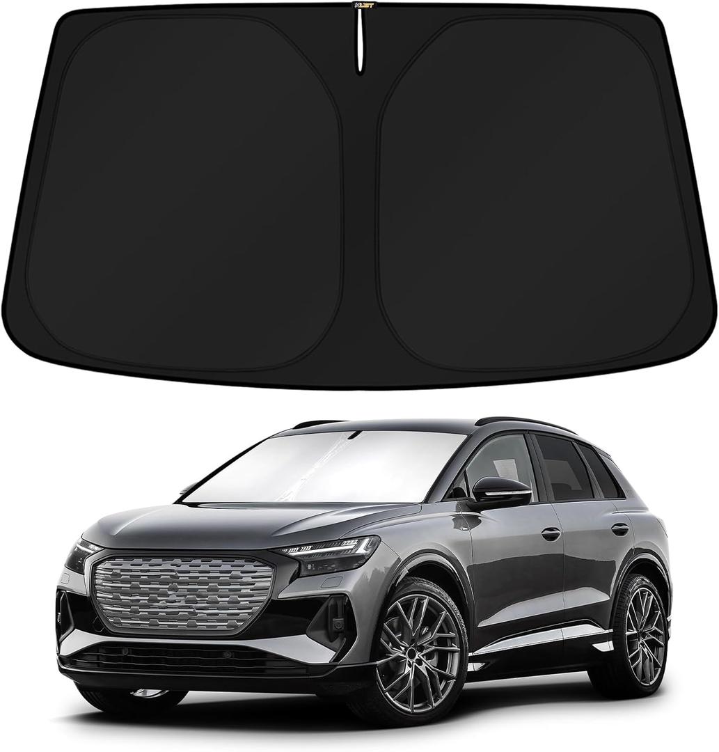 KUST Windshield Sun Shade for 2022-2024 2025 2026 Audi Q4 E-tron Etron Accessories Custom Fit Sunshade Sun Visor Protector Foldable Blocks UV Rays Keep Your Car Cooler